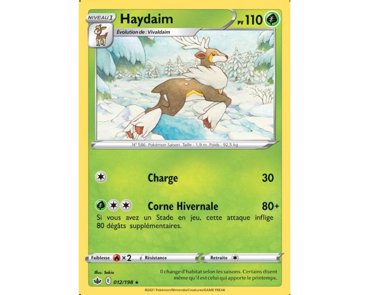 Haydaim Pv 110 012/198 Carte Rare - Épée et Bouclier - Règne de Glace