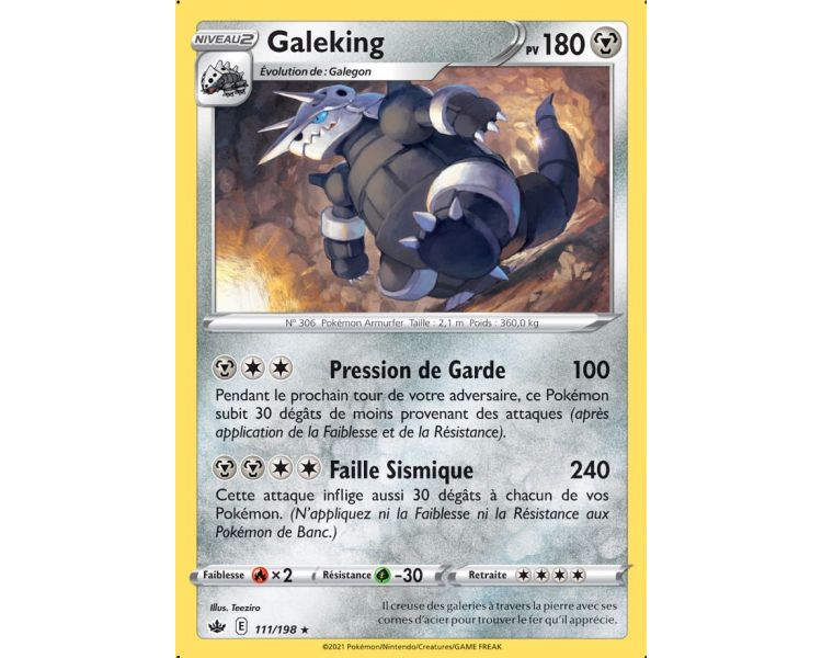 Galeking Pv 180 111/198 Carte Rare - Épée et Bouclier - Règne de Glace
