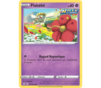 Flabébé Pv 40 071/203 - Carte Commune Reverse - Épée et Bouclier - Évolution Céleste