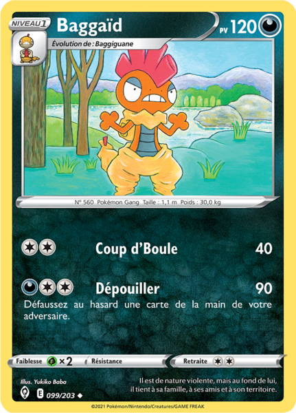 N&B:Noir et Blanc Carte Pokemon Française Neuve 69/114 Baggaid 