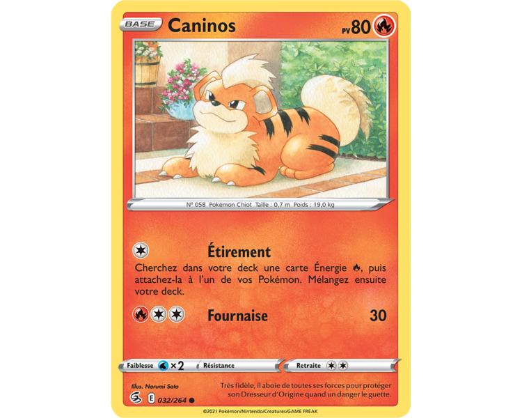 Caninos Pv 80 032/264 - Carte Commune Reverse - Épée et Bouclier - Poing de Fusion