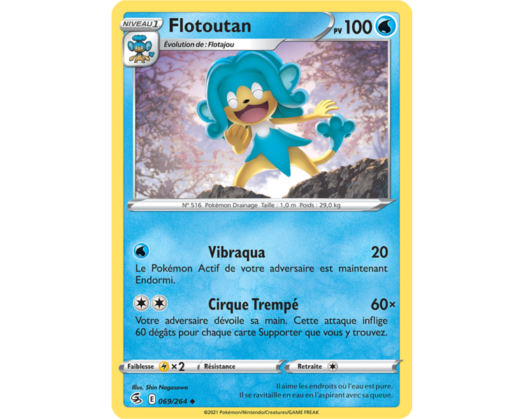 Flotoutan Pv 100 069/264 - Carte Peu Commune - Épée et Bouclier - Poing de Fusion