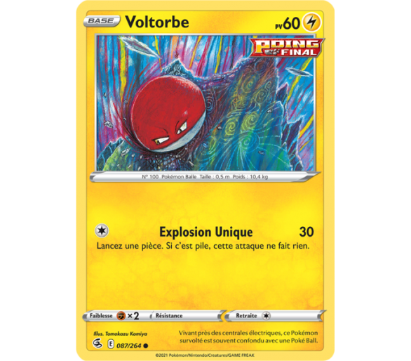 Voltorbe Pv 60 087/264 - Carte Commune - Épée et Bouclier - Poing de Fusion