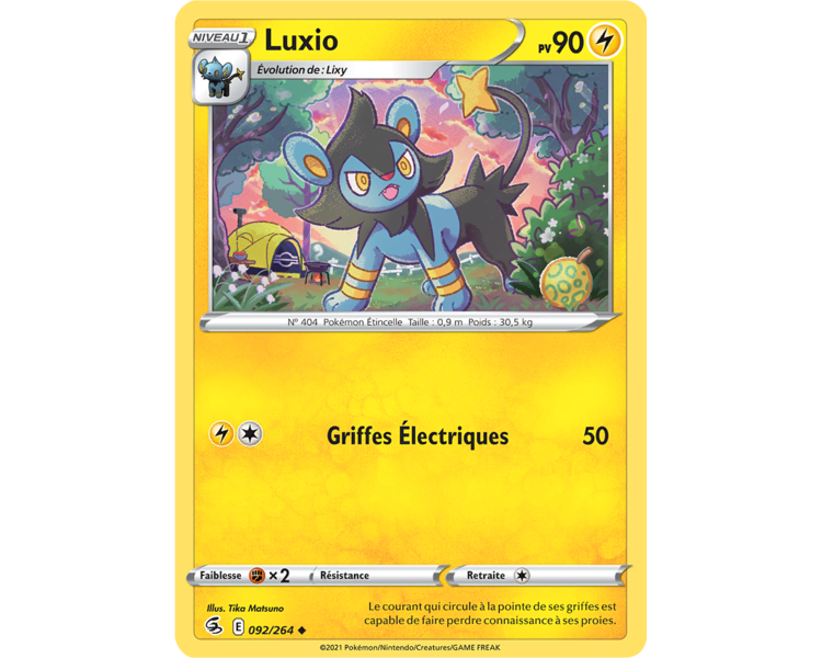 Luxio Pv 90 092/264 - Carte Peu Commune - Épée et Bouclier - Poing de Fusion