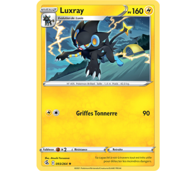 Luxray Pv 160 093/264 - Carte Rare - Épée et Bouclier - Poing de Fusion