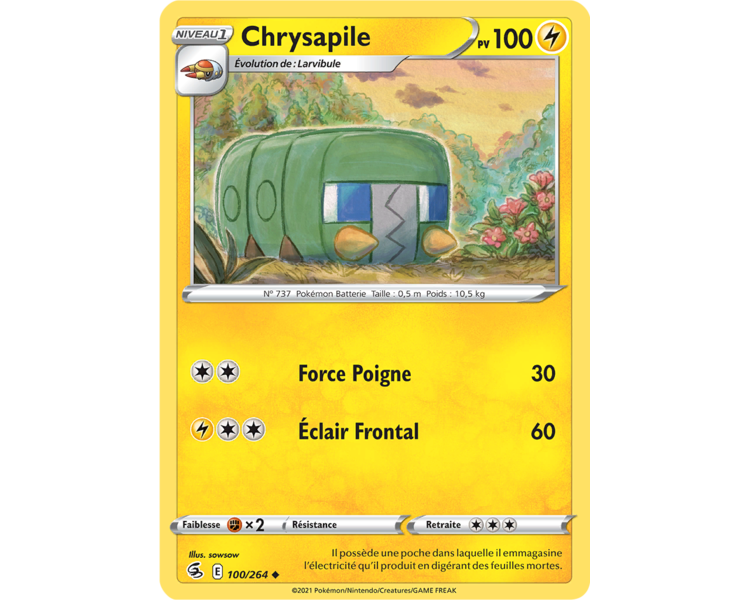 Chrysapile Pv 100 100/264 - Carte Peu Commune - Épée et Bouclier - Poing de Fusion