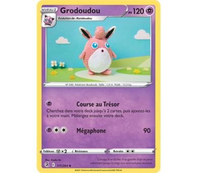 Grodoudou Pv 120 111/264 - Carte Peu Commune - Épée et Bouclier - Poing de Fusion