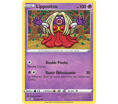 Lippoutou Pv 100 112/264 - Carte Commune Reverse - Épée et Bouclier - Poing de Fusion