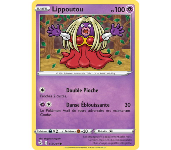 Lippoutou Pv 100 112/264 - Carte Commune Reverse - Épée et Bouclier - Poing de Fusion