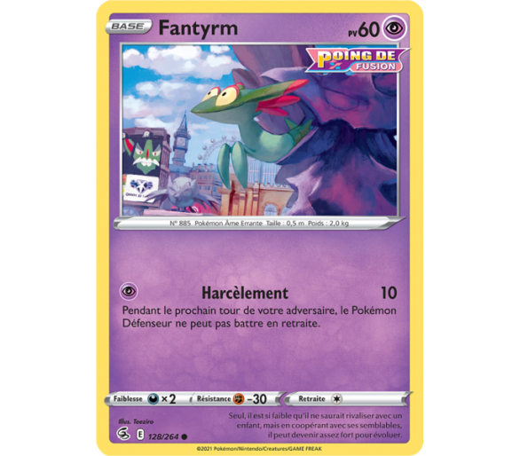 Fantyrm Pv 60 128/264 - Carte Commune - Épée et Bouclier - Poing de Fusion