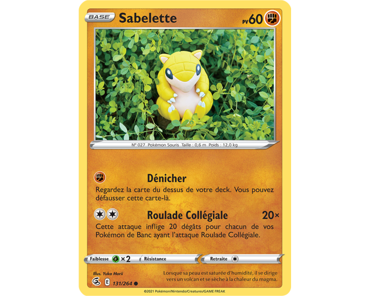 Sabelette Pv 60 131/264 - Carte Commune - Épée et Bouclier - Poing de Fusion