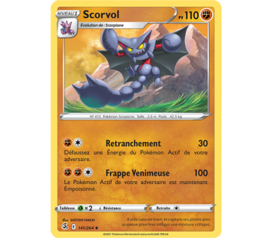 Scorvol Pv 110 141/264 - Carte Peu Commune - Épée et Bouclier - Poing de Fusion