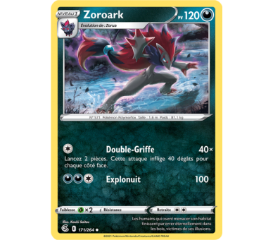 Zoroark Pv 120 120/264 - Carte Peu Commune - Épée et Bouclier - Poing de Fusion