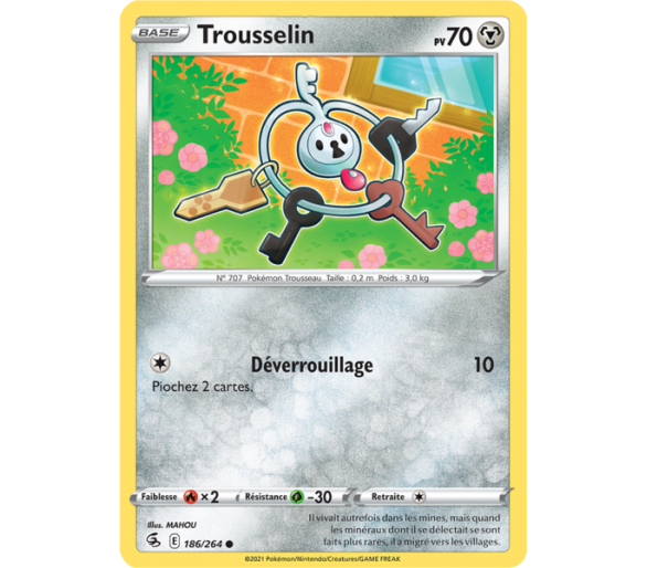 Trousselin Pv 70 186/264 - Carte Commune Reverse - Épée et Bouclier - Poing de Fusion