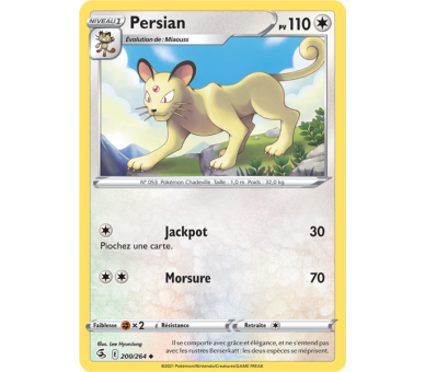 Persian Pv 110 200/264 - Carte Peu Commune - Épée et Bouclier - Poing de Fusion