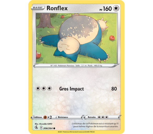 Ronflex Pv 160 206/264 - Carte Commune - Épée et Bouclier - Poing de Fusion