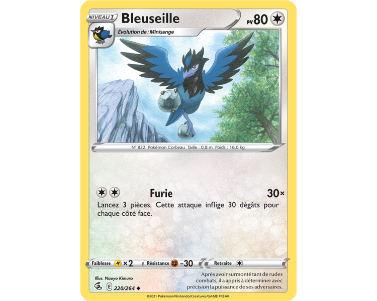 Bleuseille Pv 80 220/264 - Carte Peu Commune - Épée et Bouclier - Poing de Fusion