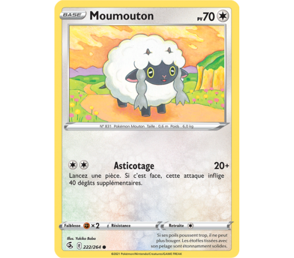 Moumouton Pv 70 222/264 - Carte Commune - Épée et Bouclier - Poing de Fusion