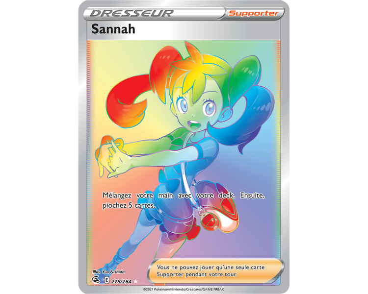 Sannah - 278/264 - Carte Secrète Arc en Ciel - Épée et Bouclier - Poing de Fusion