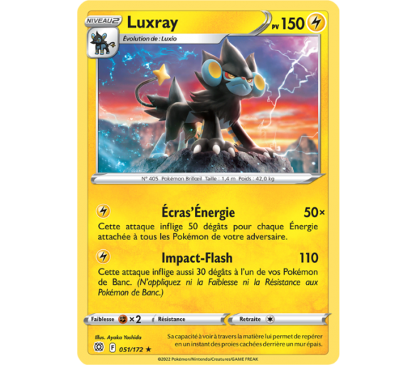 Luxray Pv 150 51/172 - Carte Rare - Épée et Bouclier - Stars Étincelantes