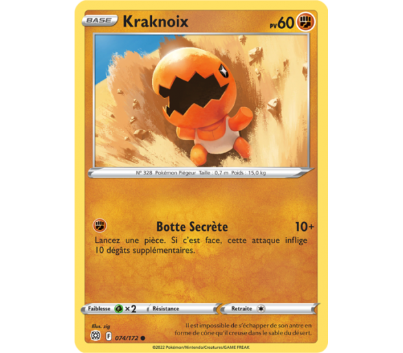 Kraknoix Pv 60 74/172 - Carte Commune Reverse - Épée et Bouclier - Stars Étincelantes