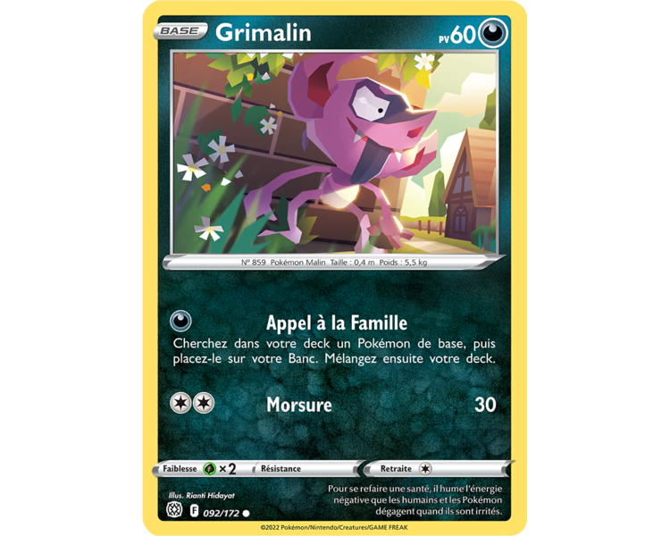 Grimalin Pv 60 92/172 - Carte Commune - Épée et Bouclier - Stars Étincelantes