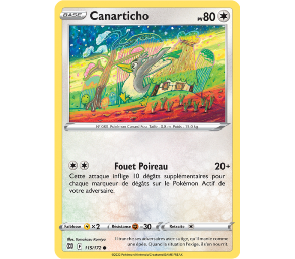 Canarticho Pv 80 115/172 - Carte Commune - Épée et Bouclier - Stars Étincelantes