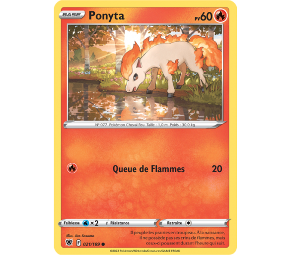 Ponyta Pv 60 - 21/189 - Carte Commune - Épée et Bouclier - Astres Radieux