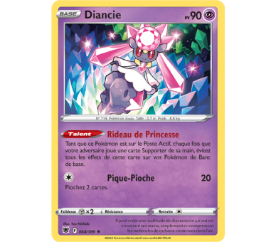 Diancie Pv 90 - 68/189 - Carte Rare Reverse - Épée et Bouclier - Astres Radieux