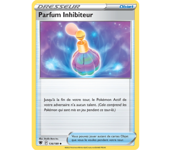 Objet Parfum Inhibiteur  - 136/189 - Carte Peu Commune - Épée et Bouclier - Astres Radieux