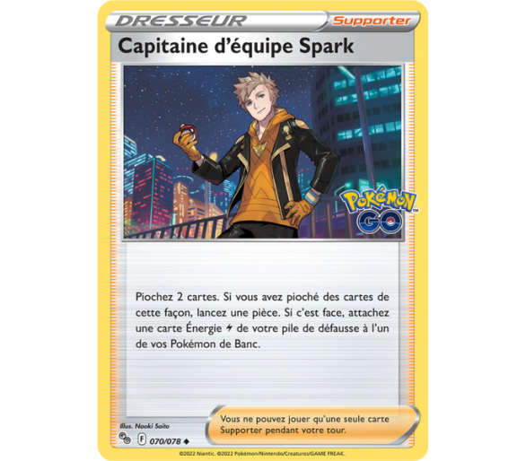 Capitaine d'équipe Spark - 070/078 - Carte Peu Commune - Épée et Bouclier - Pokémon GO