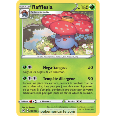 Rafflesia Pv 150 - 003/196 - Carte Rare - Épée et Bouclier - Origine Perdue