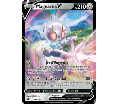 Magearna-V Pv 210 128/195 - Carte Ultra Rare - Épée et Bouclier - Tempête Argentée