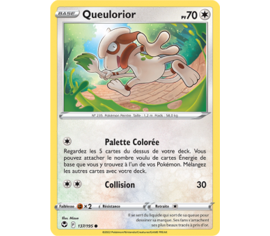 Queulorior Pv 70 137/195 - Carte Commune - Épée et Bouclier - Tempête Argentée