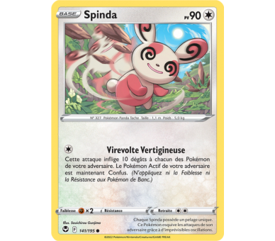 Spinda Pv 90 141/195 - Carte Commune - Épée et Bouclier - Tempête Argentée