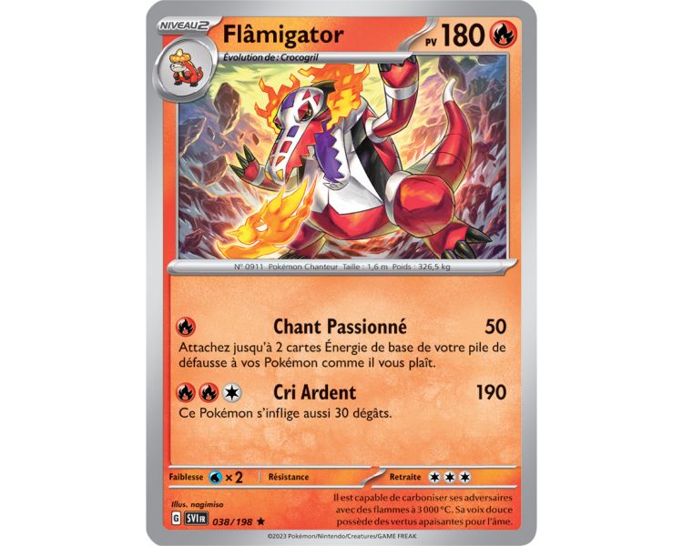 Flâmigator Pv 180 038/198 - Carte Rare Reverse - Écarlate et Violet