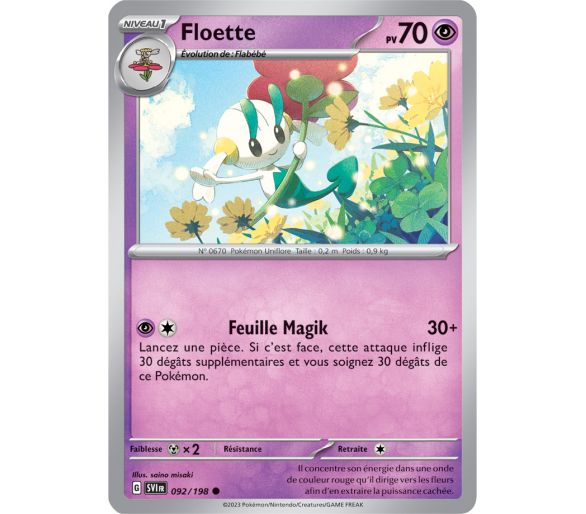 Floette Pv 70 092/198 - Carte Commune Reverse - Écarlate et Violet