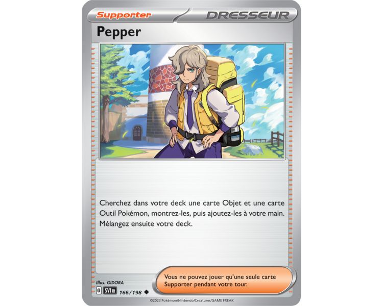 Dresseur Pepper 166/198 - Carte Peu Commune - Écarlate et Violet