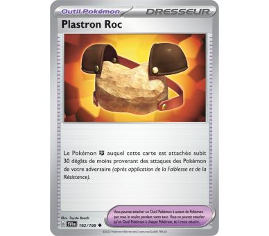 Outil Pokémon Plastron Roc 192/198 - Carte Peu Commune Reverse - Écarlate et Violet