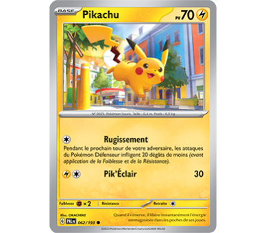 Pikachu Pv 70 062/193 - Carte Commune Reverse - Écarlate et Violet Évolution à Paldea